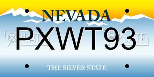 PXWT93 Nevada License Plate