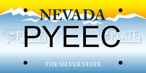 PYEEC Nevada License Plate