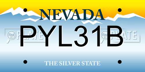 PYL31B Nevada License Plate