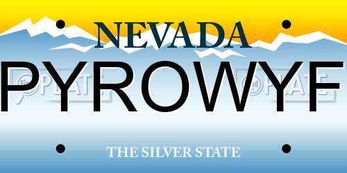 PYROWYF Nevada License Plate
