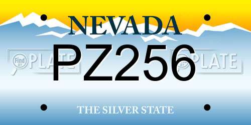 PZ256 Nevada License Plate