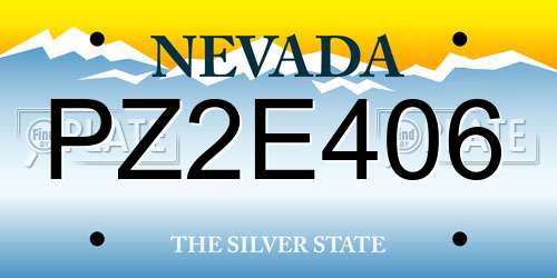PZ2E406 Nevada License Plate
