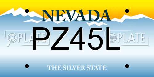PZ45L Nevada License Plate