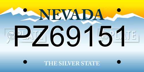 PZ69151 Nevada License Plate