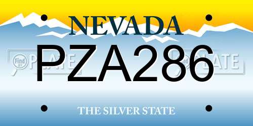 PZA286 Nevada License Plate