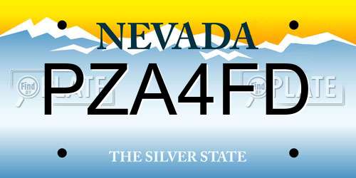 PZA4FD Nevada License Plate