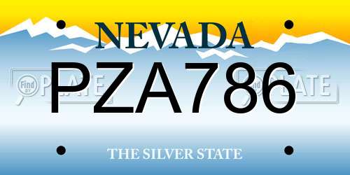 PZA786 Nevada License Plate