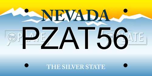 PZAT56 Nevada License Plate