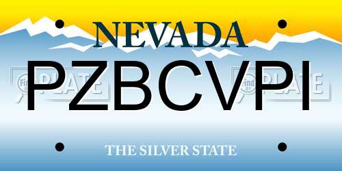 PZBCVPI Nevada License Plate