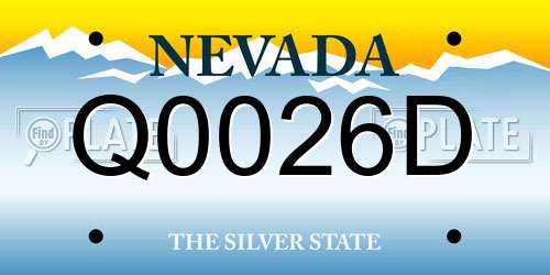 Q0026D Nevada License Plate