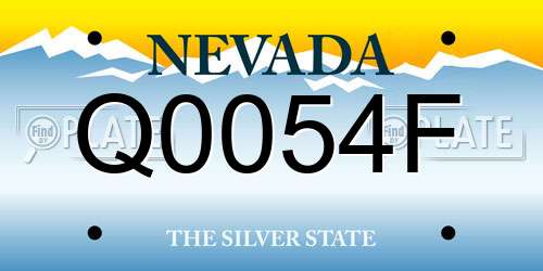 Q0054F Nevada License Plate