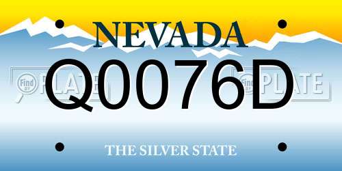 Q0076D Nevada License Plate