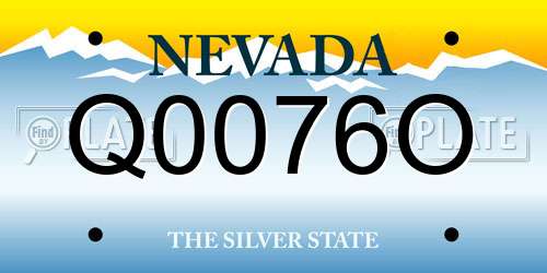 Q0076O Nevada License Plate
