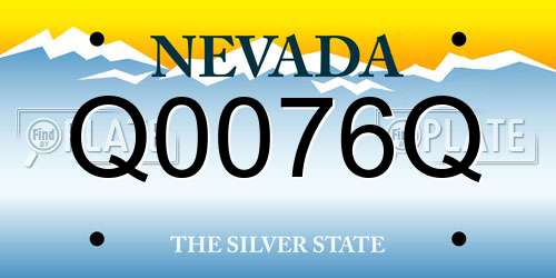 Q0076Q Nevada License Plate