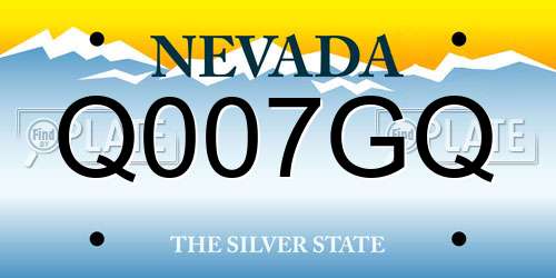 Q007GQ Nevada License Plate