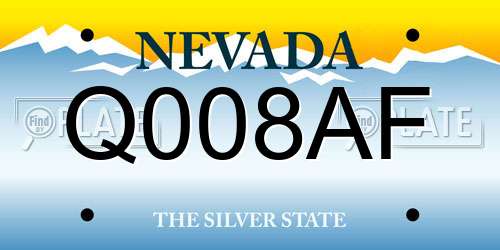 Q008AF Nevada License Plate