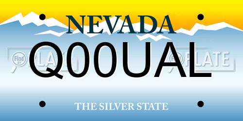 Q00UAL Nevada License Plate