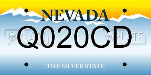 Q020CD Nevada License Plate