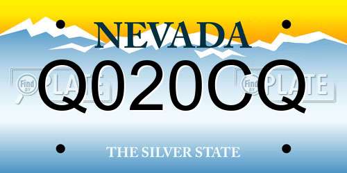 Q020CQ Nevada License Plate