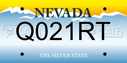 Q021RT Nevada License Plate