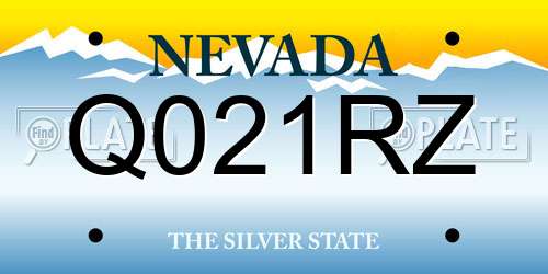 Q021RZ Nevada License Plate