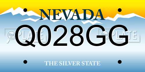 Q028GG Nevada License Plate