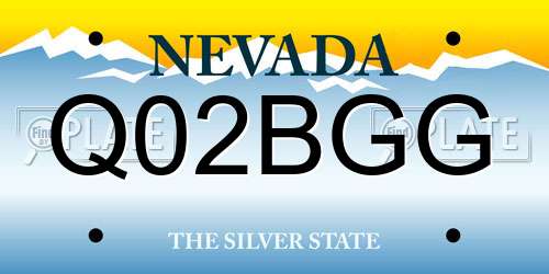 Q02BGG Nevada License Plate