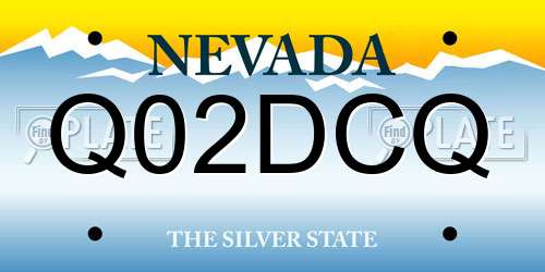 Q02DCQ Nevada License Plate
