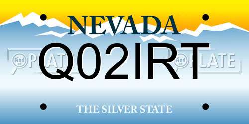 Q02IRT Nevada License Plate