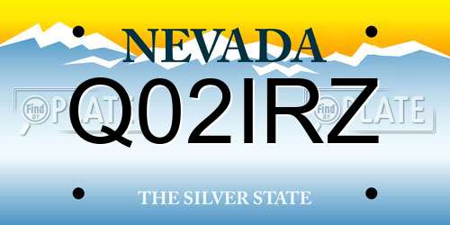 Q02IRZ Nevada License Plate