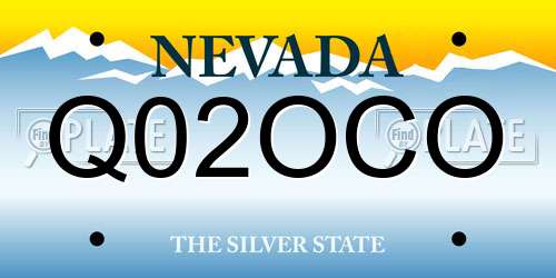 Q02OCO Nevada License Plate