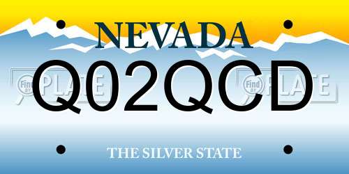 Q02QCD Nevada License Plate