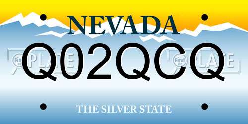 Q02QCQ Nevada License Plate