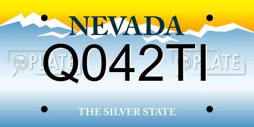 Q042TI Nevada License Plate