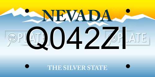 Q042ZI Nevada License Plate