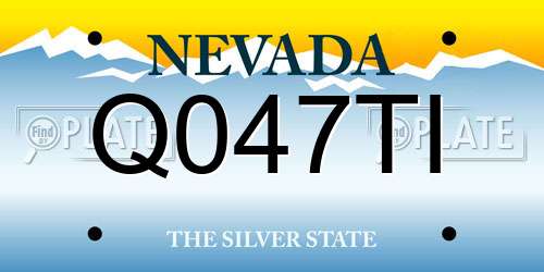 Q047TI Nevada License Plate
