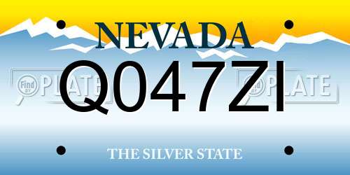 Q047ZI Nevada License Plate