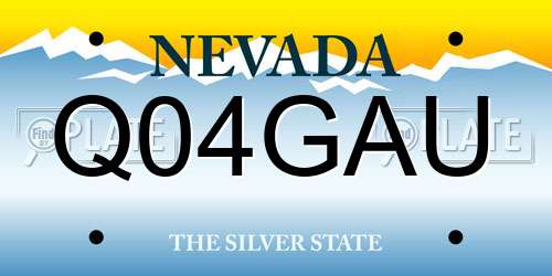 Q04GAU Nevada License Plate