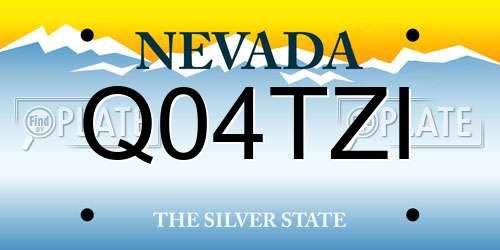 Q04TZI Nevada License Plate