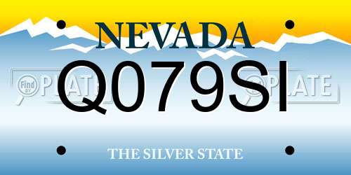 Q079SI Nevada License Plate