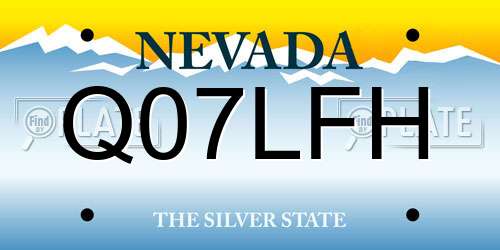 Q07LFH Nevada License Plate