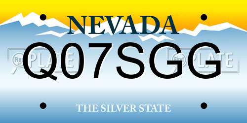 Q07SGG Nevada License Plate