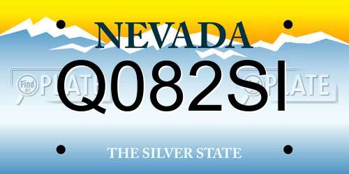 Q082SI Nevada License Plate