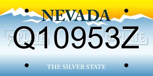 Q10953Z Nevada License Plate