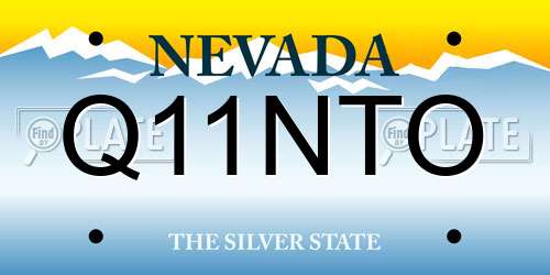 Q11NTO Nevada License Plate