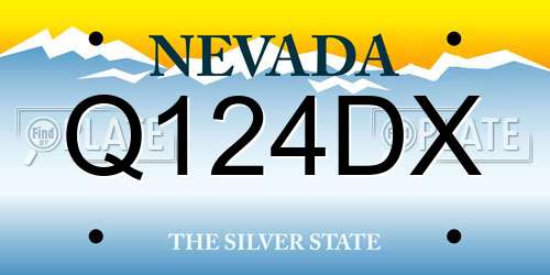 Q124DX Nevada License Plate