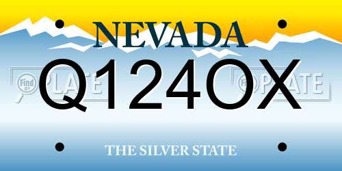 Q124OX Nevada License Plate