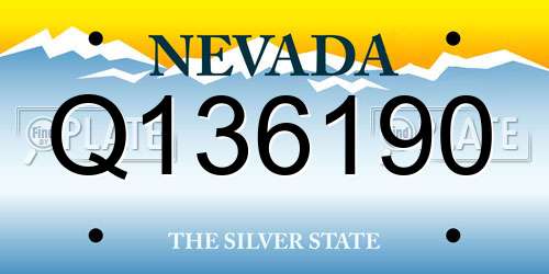 Q136190 Nevada License Plate