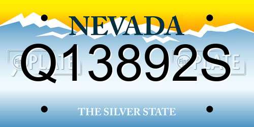 Q13892S Nevada License Plate