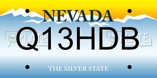 Q13HDB Nevada License Plate